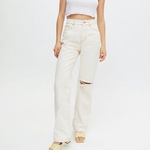 BDG Loose Straight Jean- Destroyed Ivory Denim